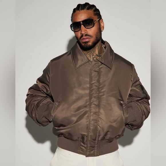 NovaMen Brown Bomber Jacket Size XXL - Picture 1 of 5